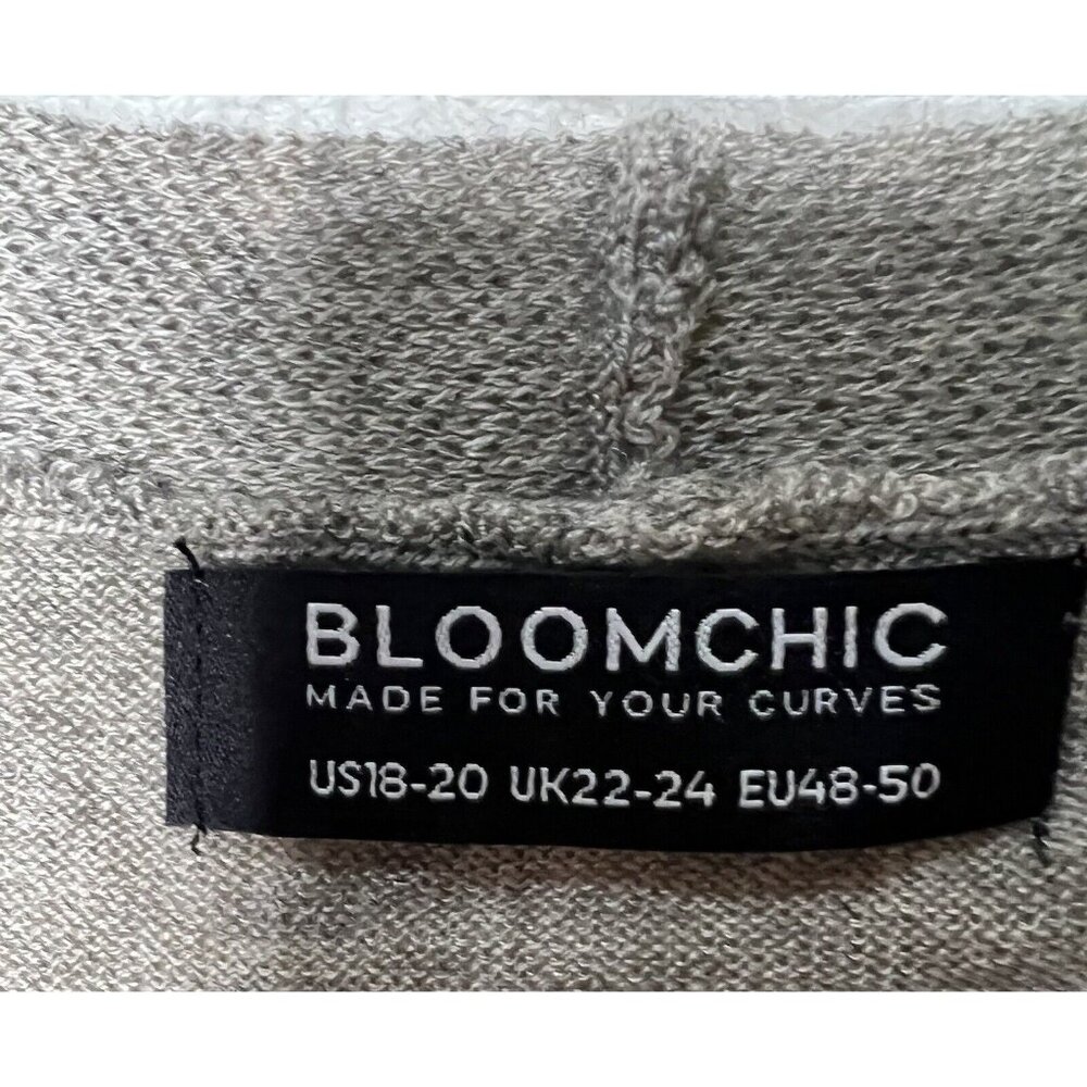NEW Bloomchic Heather Gray 18-20 Button Up Sweater 3/4 Sleeve SOFT Stretch Long - Picture 4 of 5